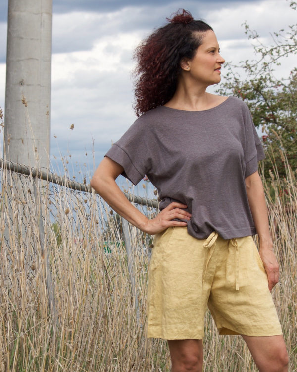 Linen Tie Front Short